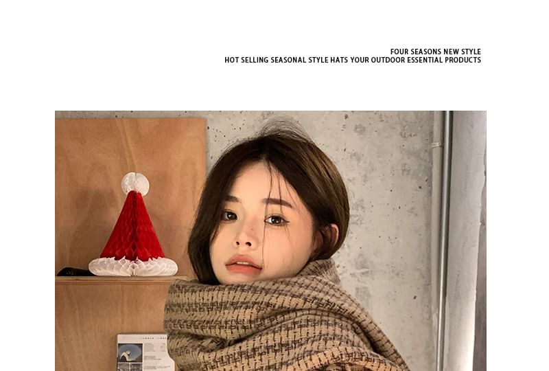 Label Scarf Patterned Tasseled Applique