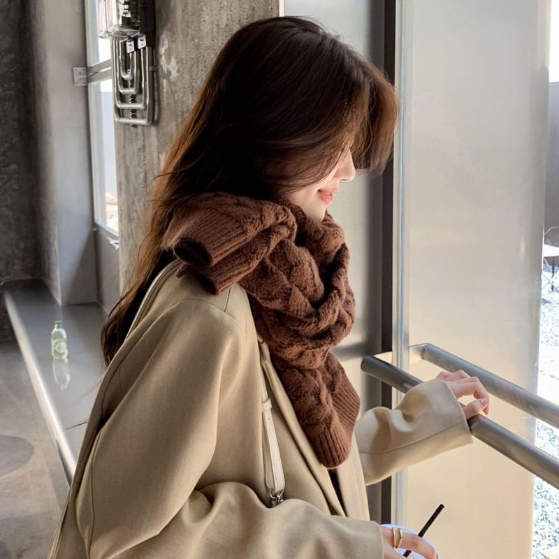 Knit Scarf Pointelle Plain