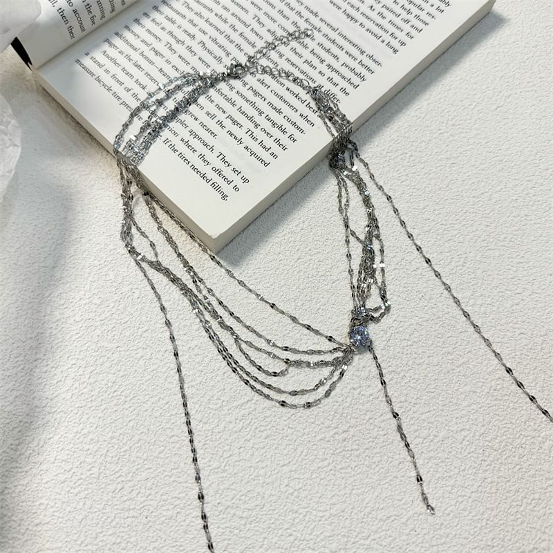 Rhinestone Choker Layered