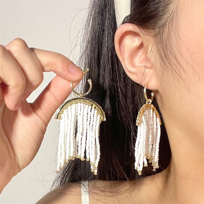 Beaded Fringed Earring