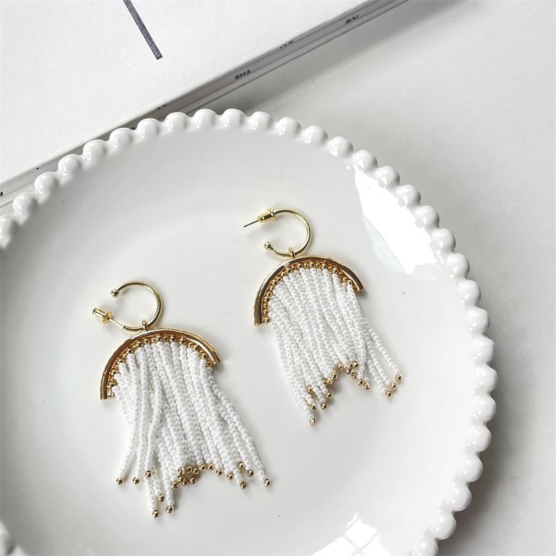 Beaded Fringed Earring