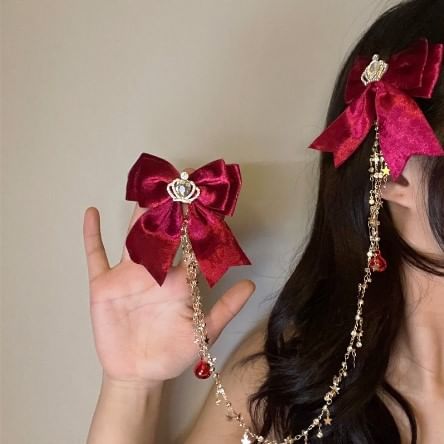 Bow Alloy Dangle Earring