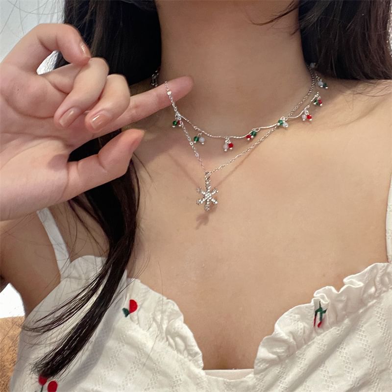 Snowflake Necklace Layered