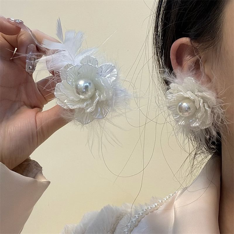 Frayed Drop Earring Floral