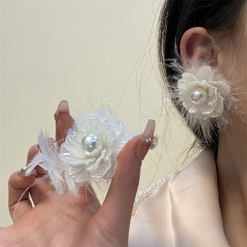 Frayed Drop Earring Floral