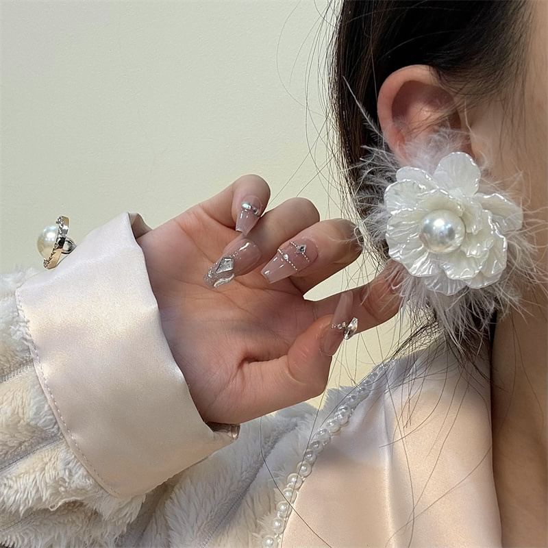 Frayed Drop Earring Floral