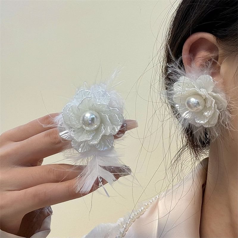 Frayed Drop Earring Floral