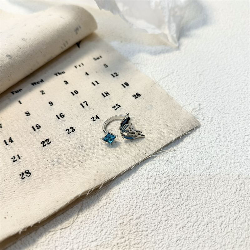 Choker Ring / Earring Butterfly Drop