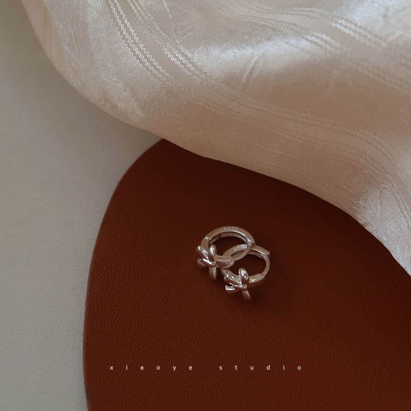 Huggie Bow Earring Sterling Silver