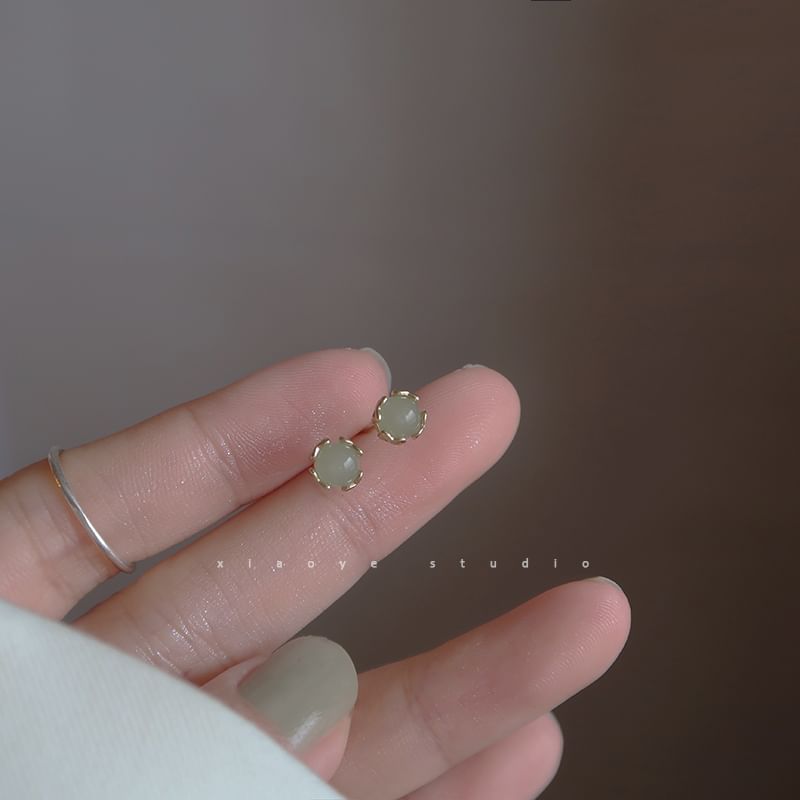 Silver Bead Earring Stud Sterling