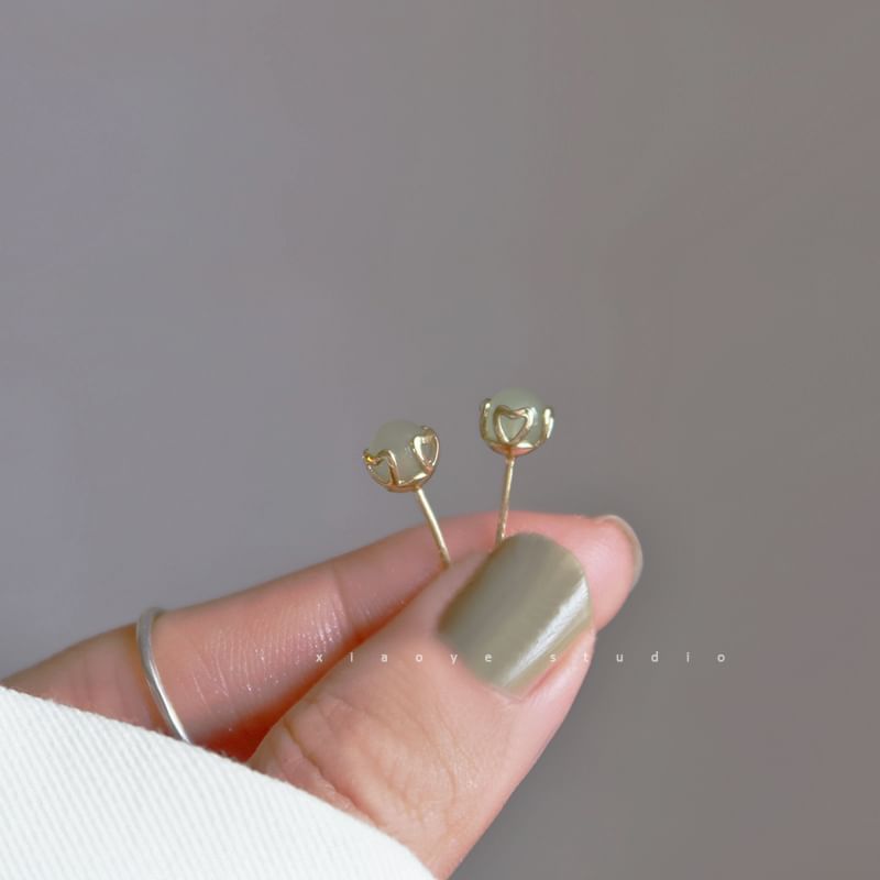 Silver Bead Earring Stud Sterling