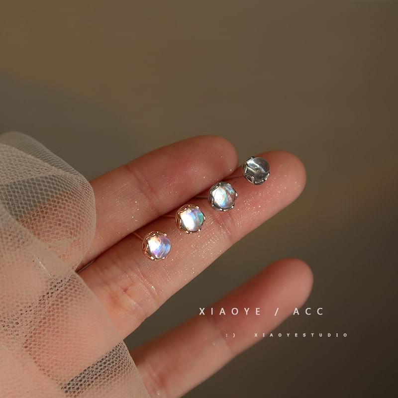 Stud Sterling Earring Silver Gemstone Faux