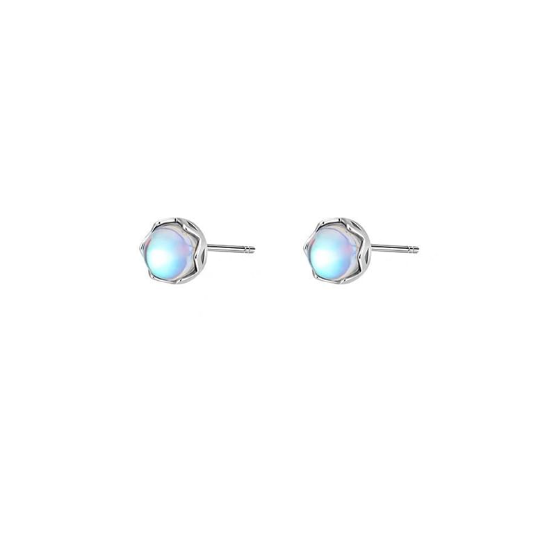 Stud Sterling Earring Silver Gemstone Faux