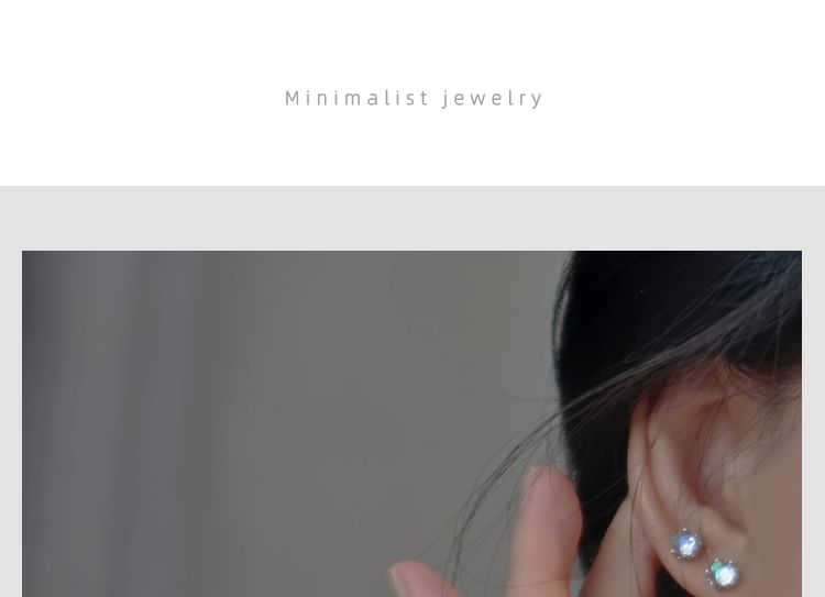 Stud Sterling Earring Silver Gemstone Faux