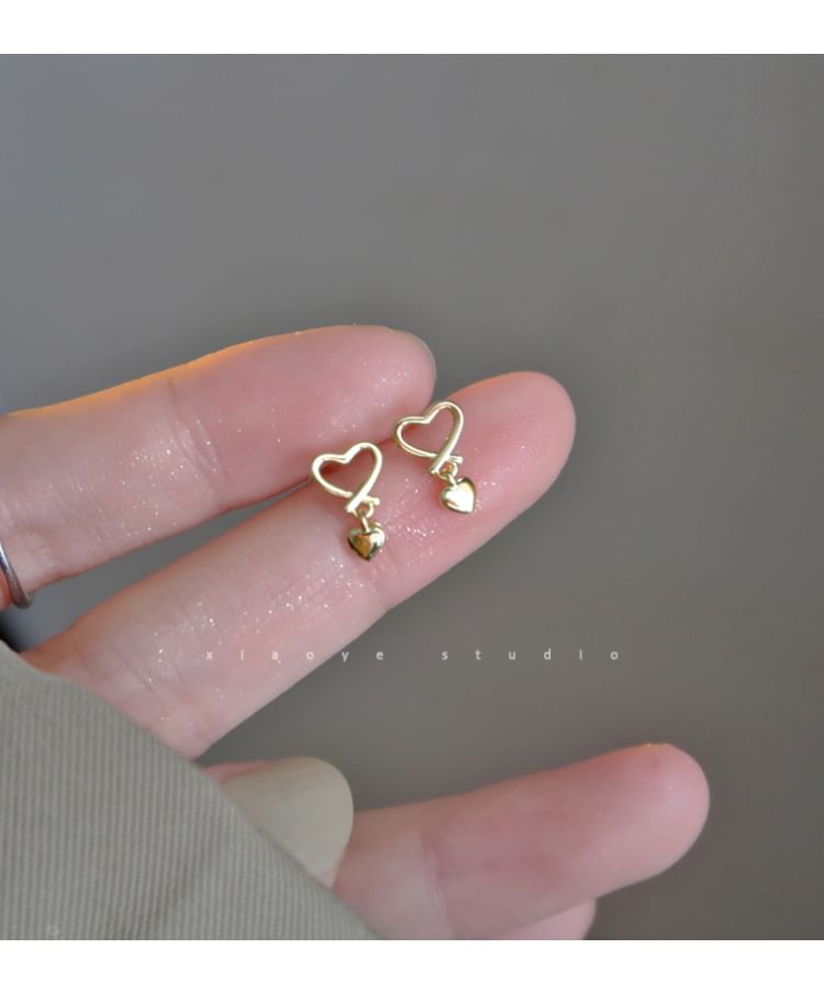 Drop Silver Heart Earring Sterling