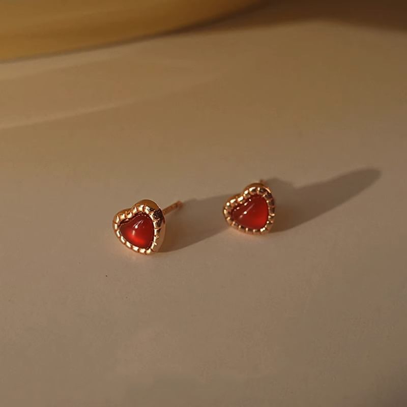 Sterling Silver Heart Stud Earring