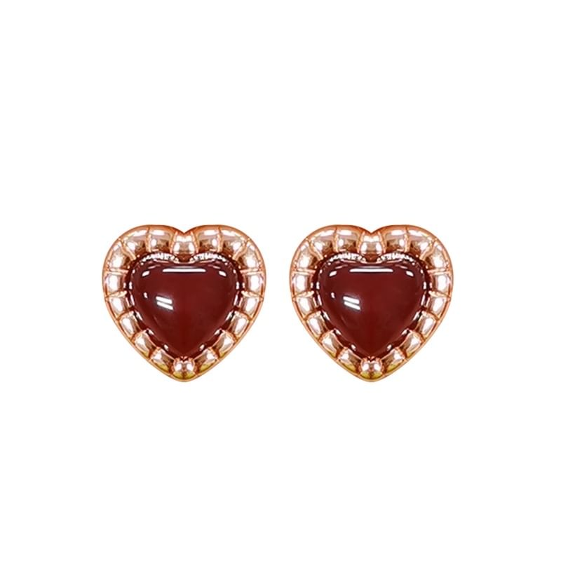 Sterling Silver Heart Stud Earring