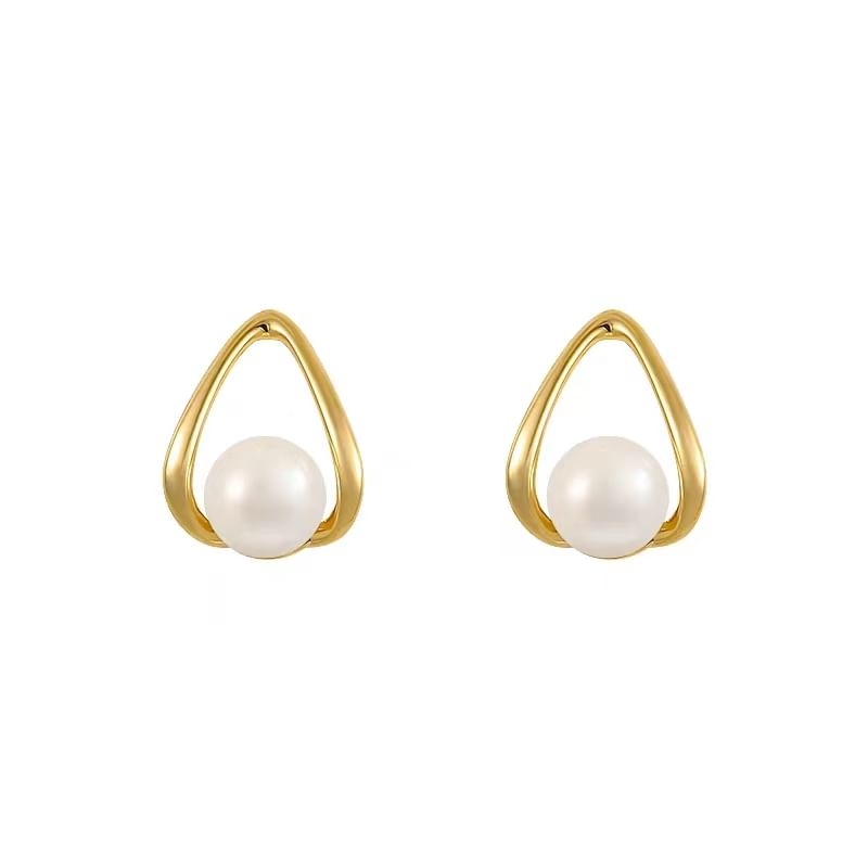 Pearl Sterling Faux Earring Silver Stud