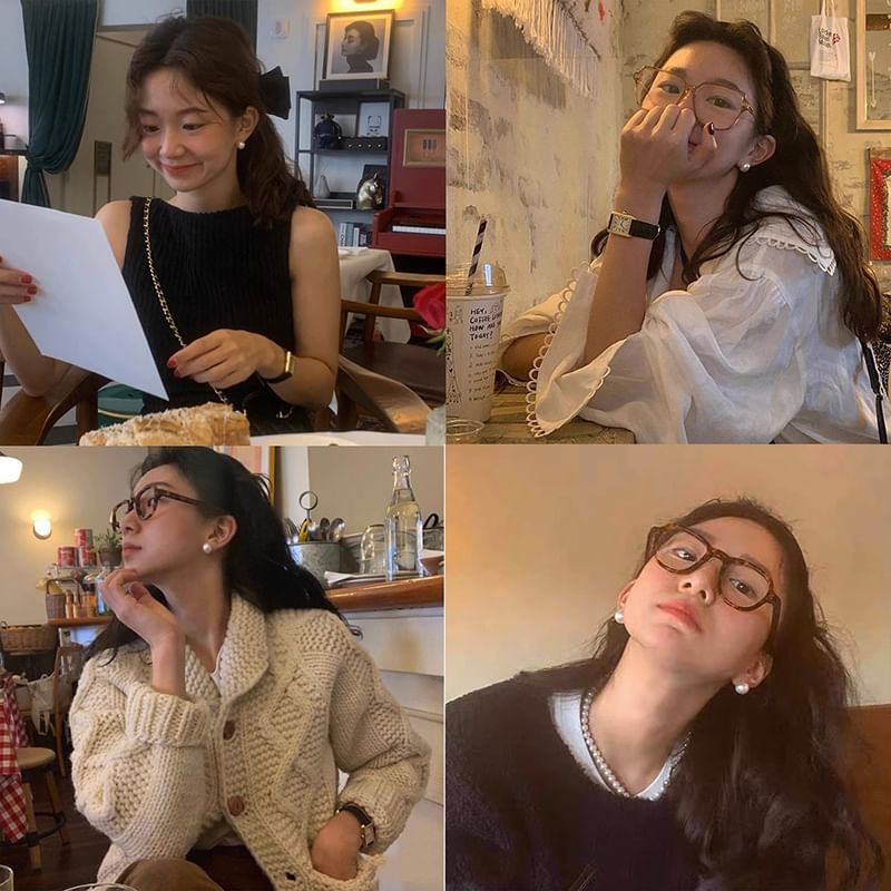 Faux Pearl Stud Silver Sterling Earring