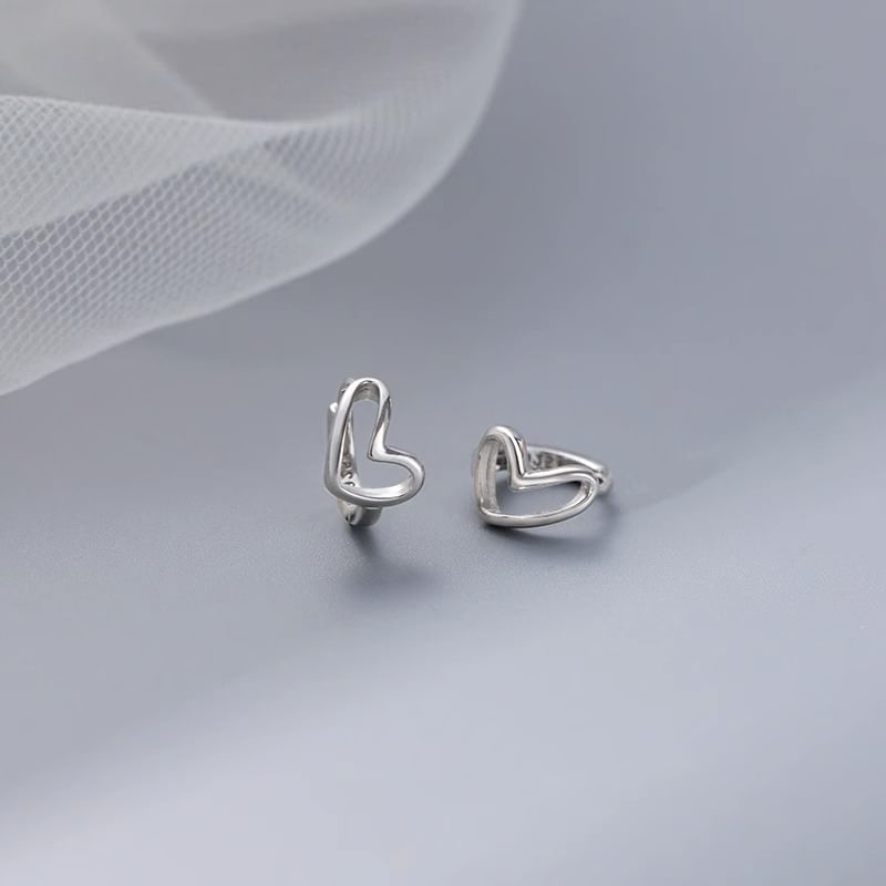 Heart Huggie Silver Earring Sterling