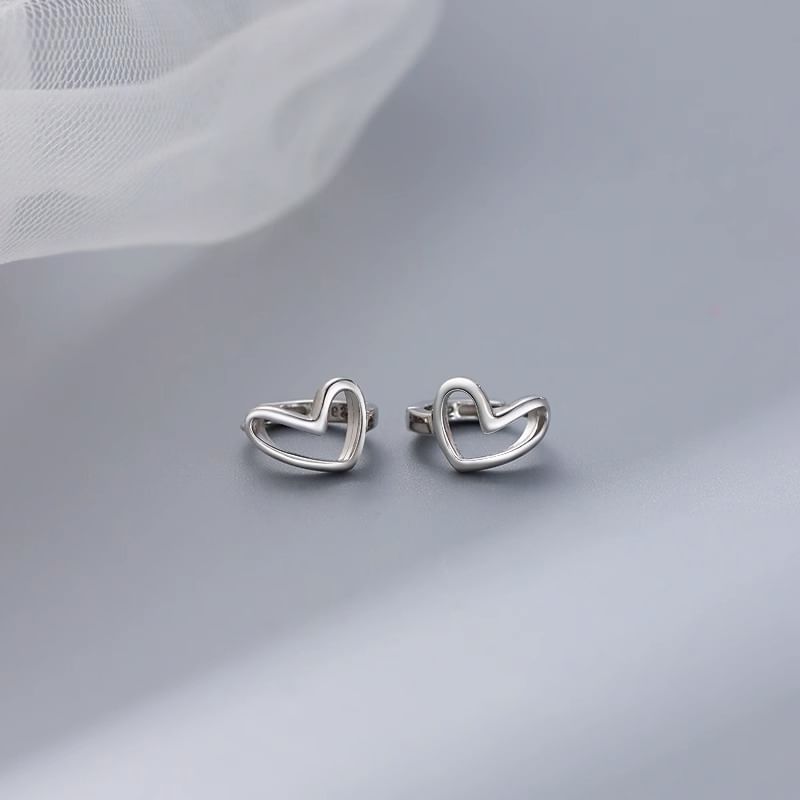 Heart Huggie Silver Earring Sterling