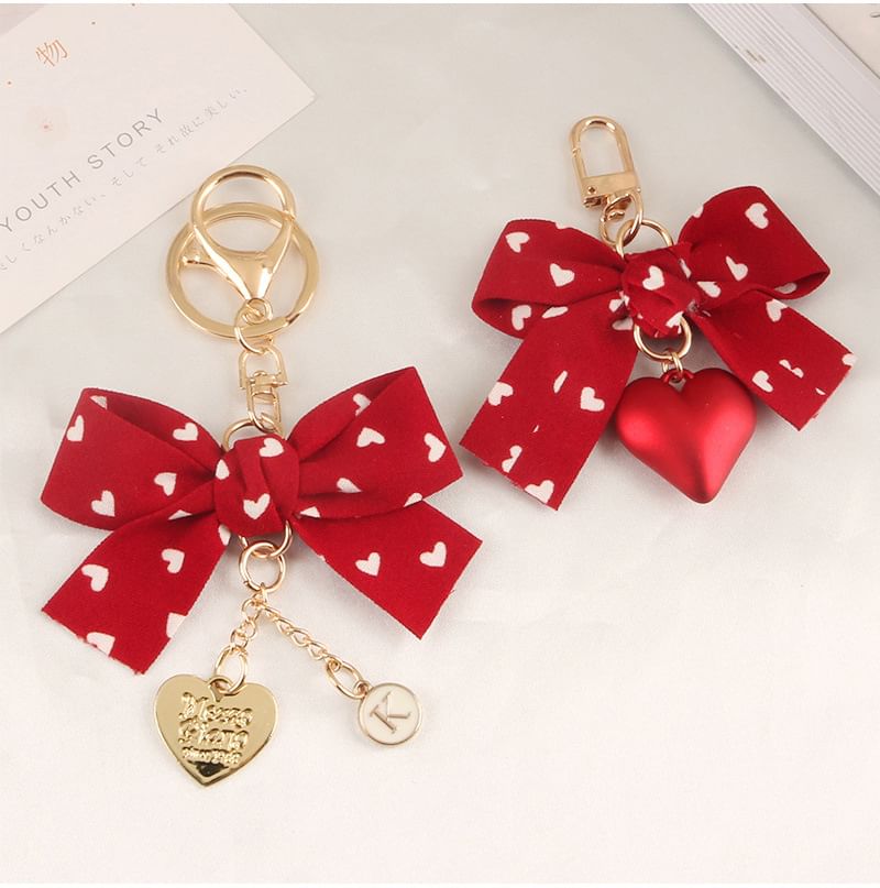 Heart / Ribbon Keyring (Various Designs)