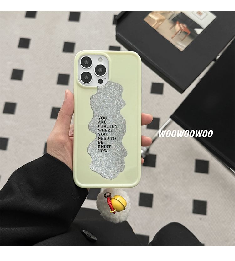 Lettering Case Phone Pom Bell