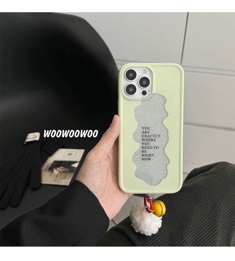 Lettering Case Phone Pom Bell