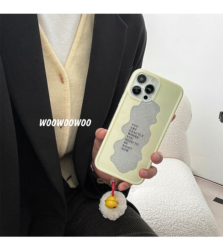 Lettering Case Phone Pom Bell