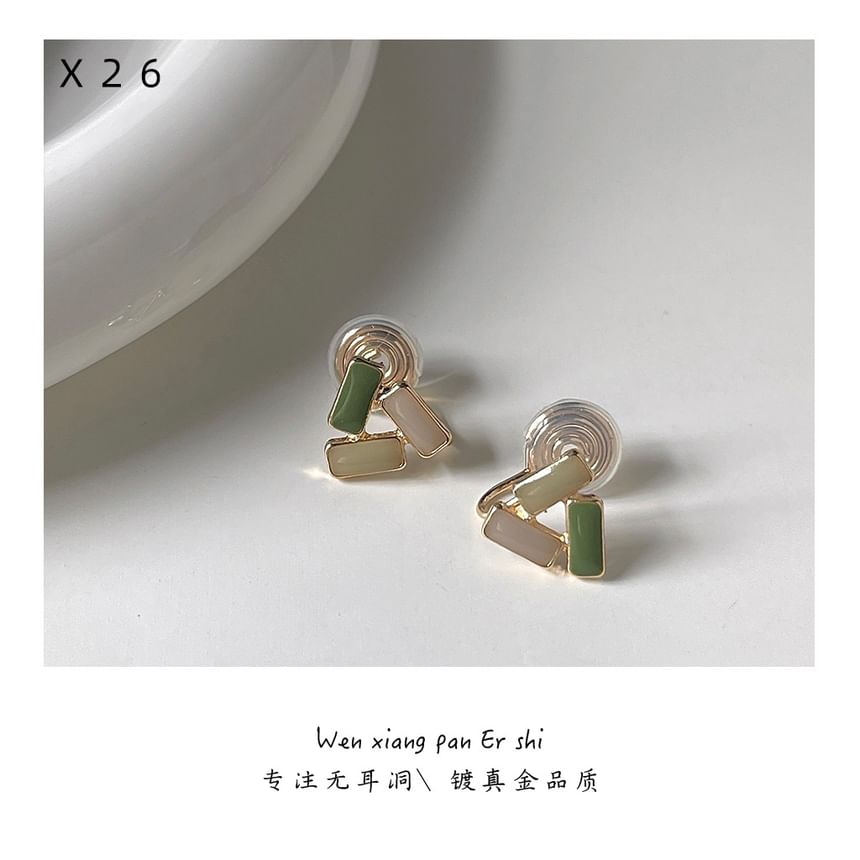 Geometric Glaze Earring Clip-On