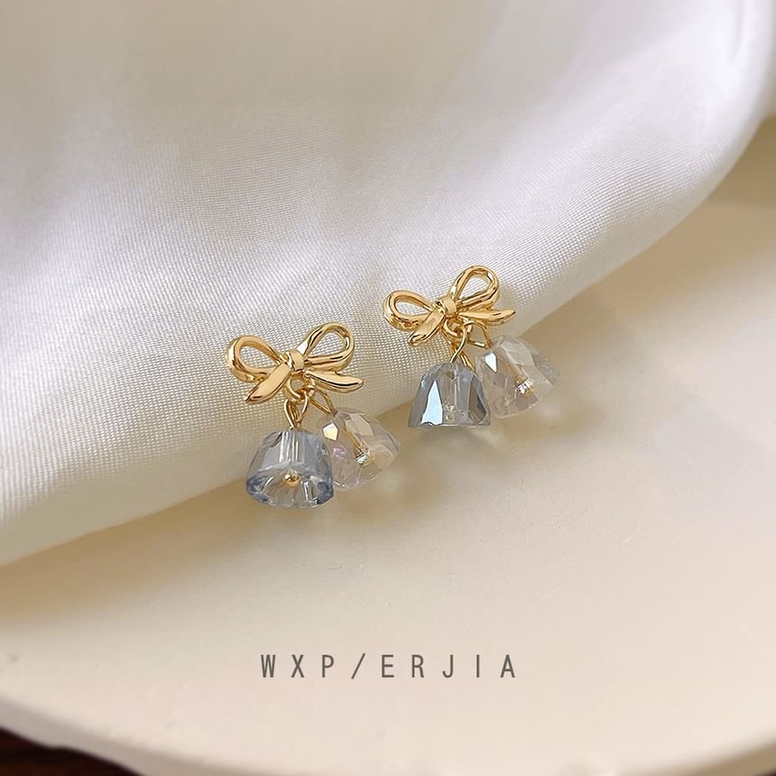 Faux Drop Clip-On Earring Bow Crystal