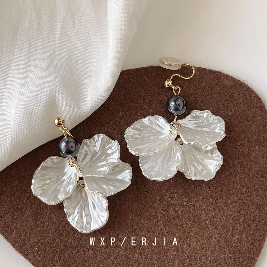 Clip-On Earring Floral Drop