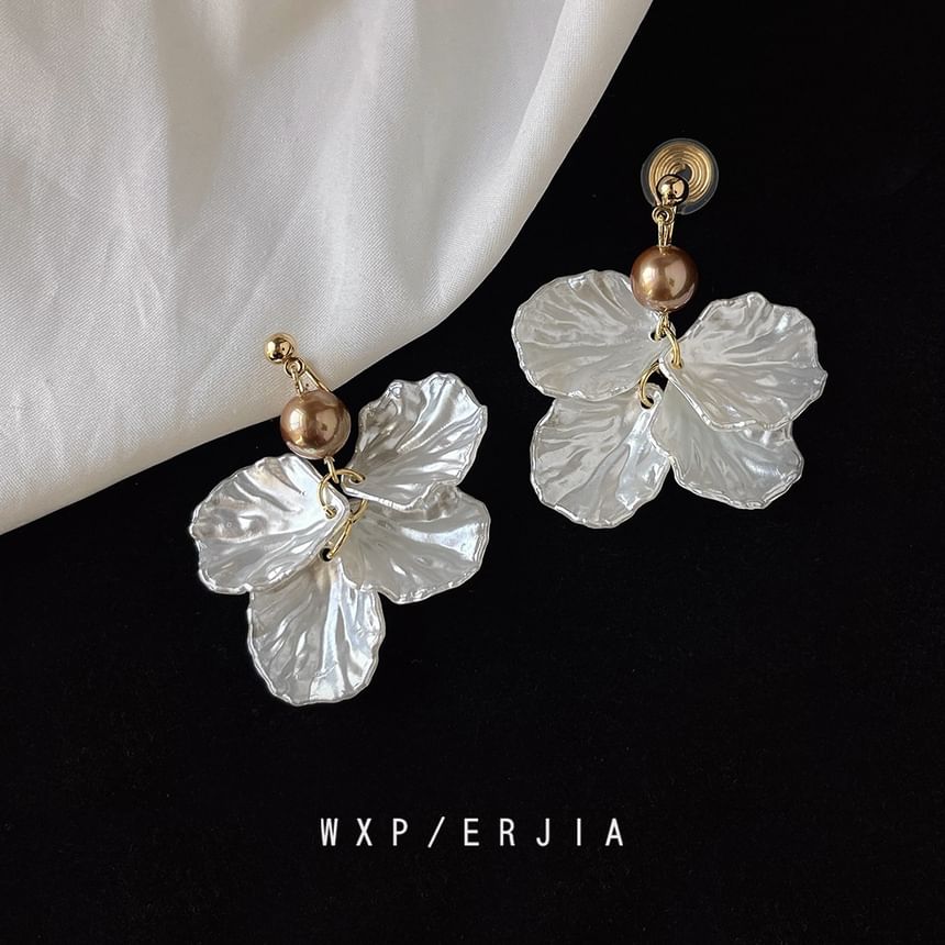 Clip-On Earring Floral Drop