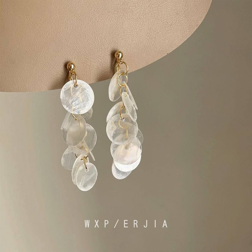 Fringed Earring Clip-On Shell Drop