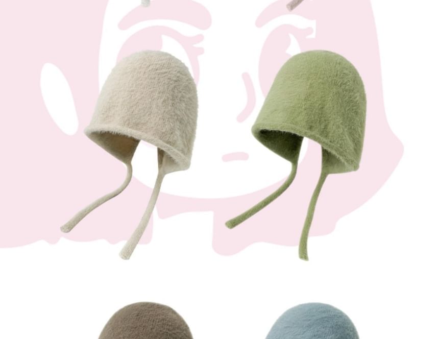 Cloche Knit Plain Hat