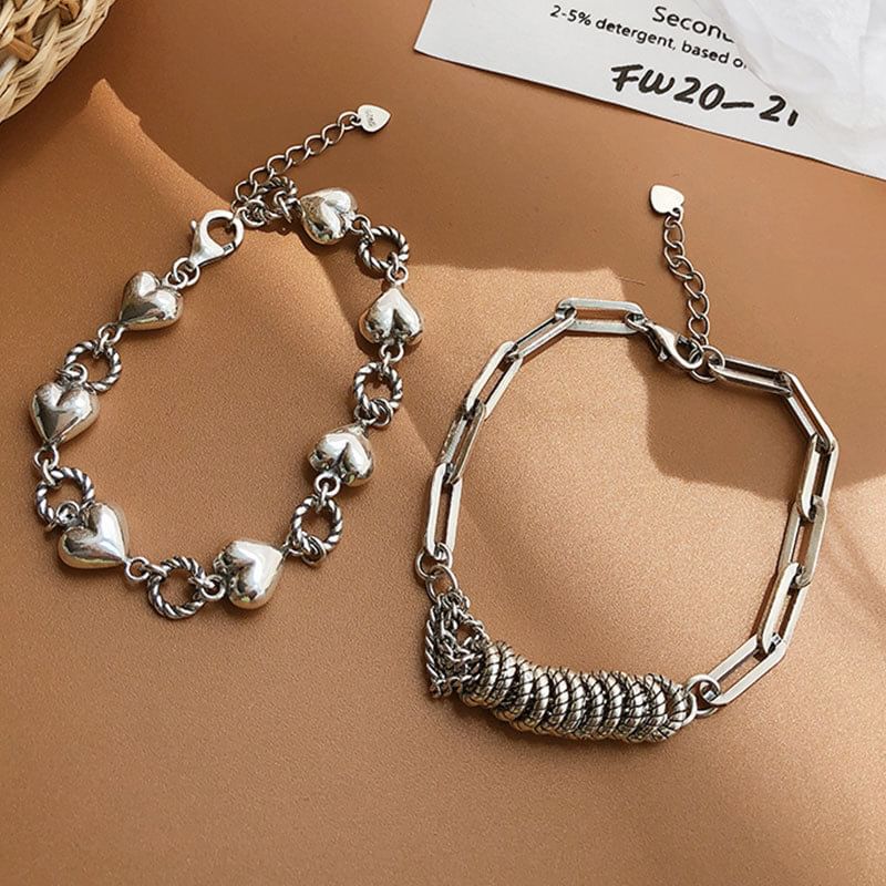 Heart Layered Alloy Bracelet