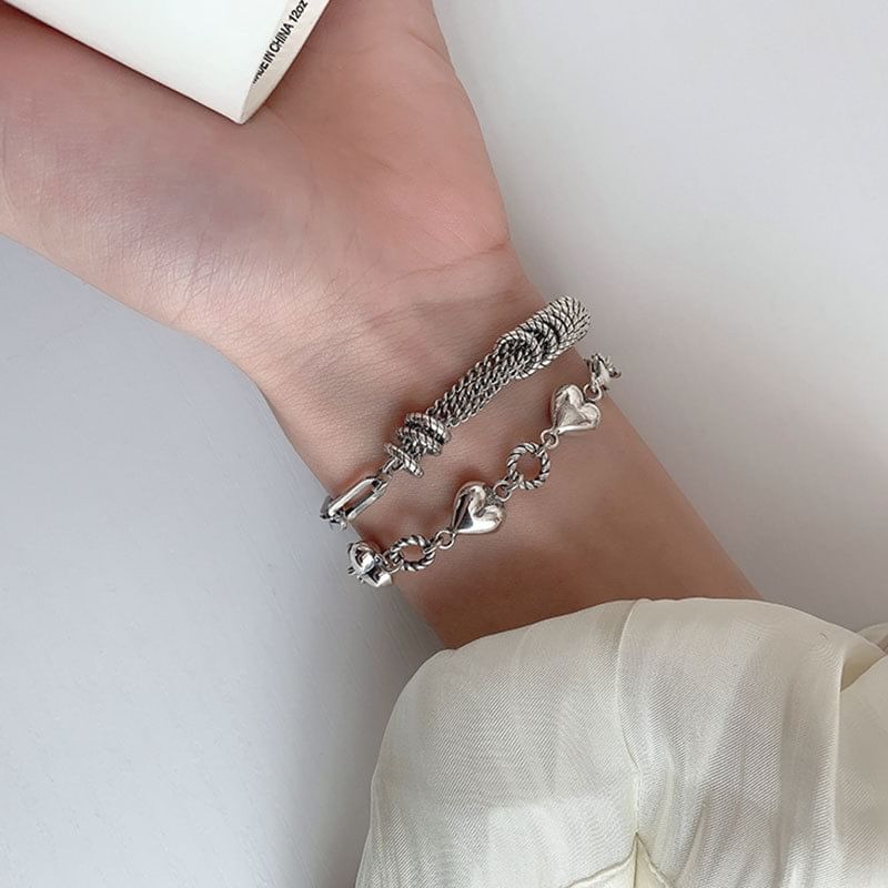 Heart Layered Alloy Bracelet