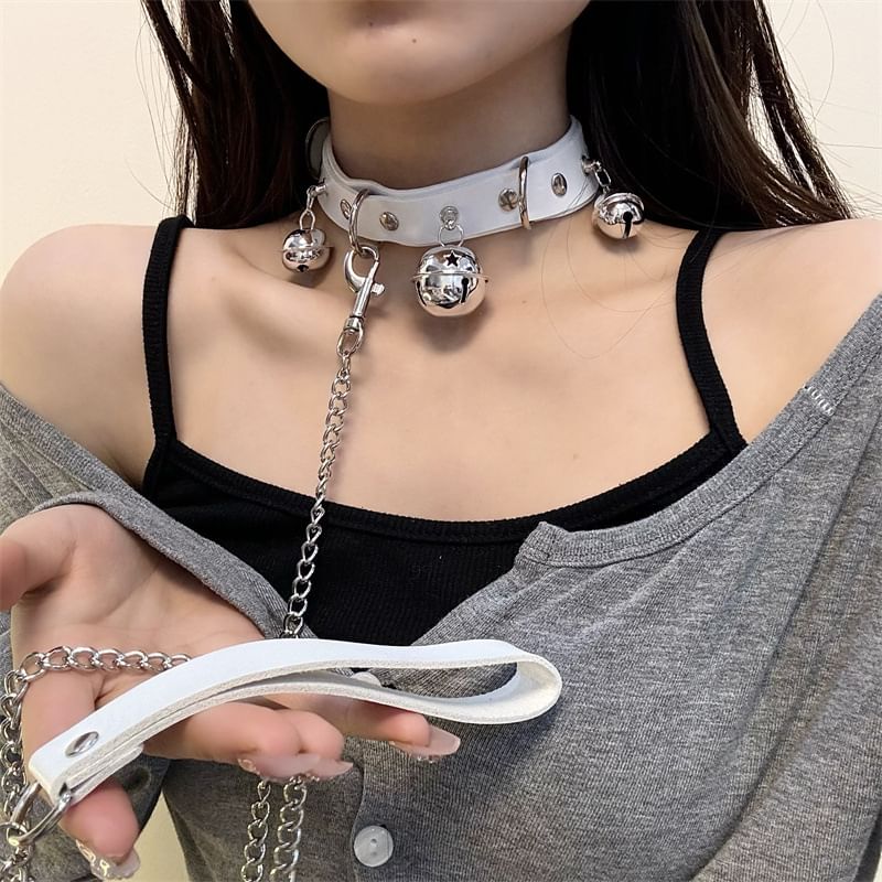Faux Bell Choker Leather / Leash