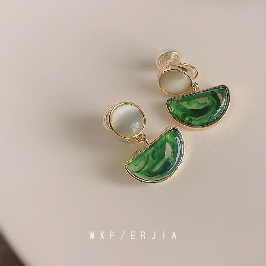 Earring Alloy Geometric Gemstone Faux Drop