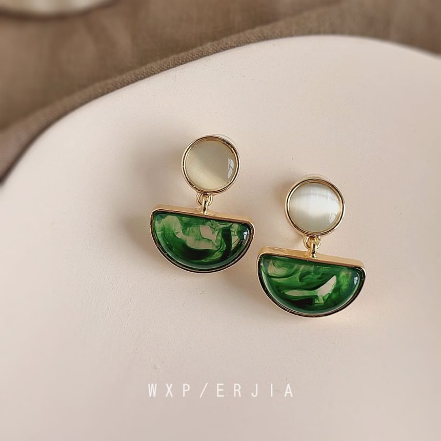 Earring Alloy Geometric Gemstone Faux Drop