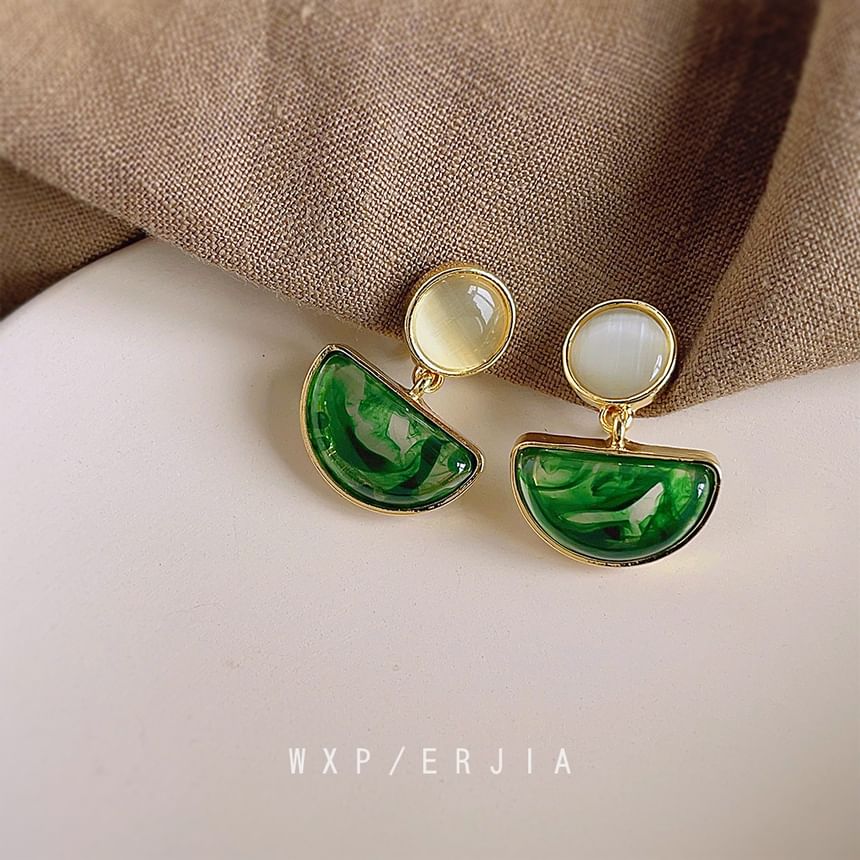 Earring Alloy Geometric Gemstone Faux Drop