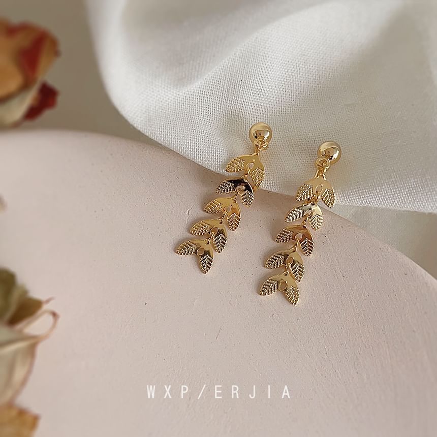 Dangle Leaf Earring Alloy
