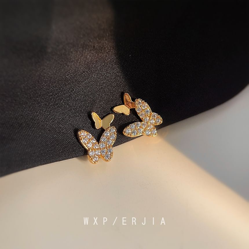 Alloy Cuff Rhinestone Ear Butterfly