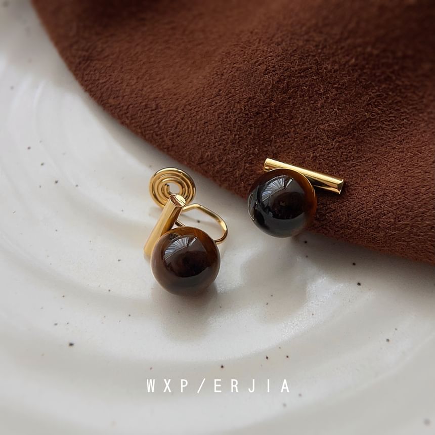 Ear Faux Cuff Alloy Gemstone Bead