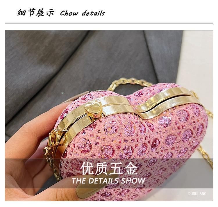 Heart Rhinestone Crossbody Bag