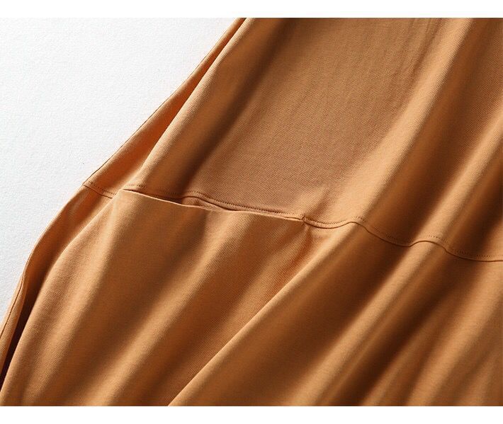 Crew Shift Plain Midi Dress Neck Cap-Sleeve