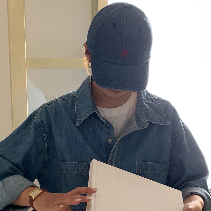 Baseball Denim Washed Cap Lettering