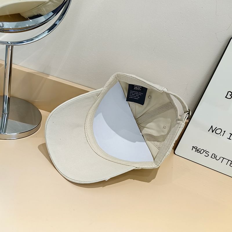 Distressed Baseball Applique Lettering Cap