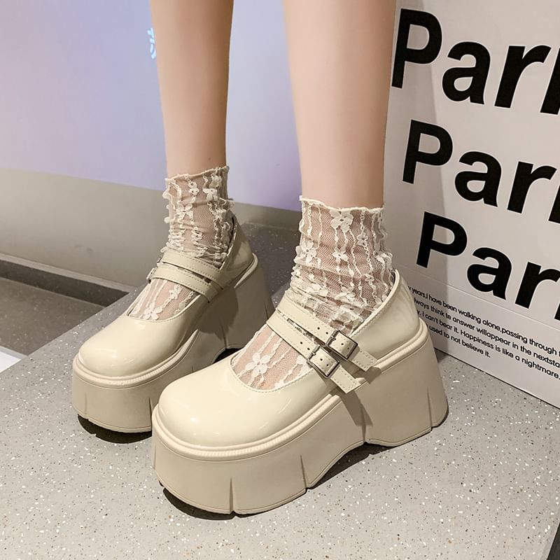 Shoes Platform Jane Mary Plain