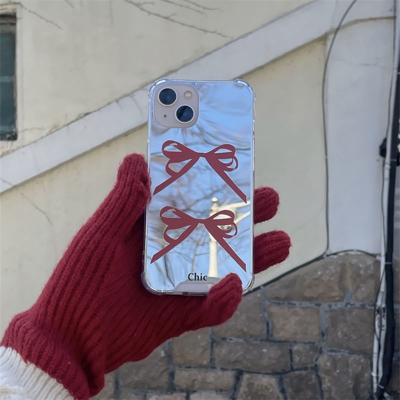 Ribbon Mirrored Phone Case - iPhone 15 Pro Max / 15 Pro / 15 Plus / 15 / 14 Pro Max / 14 Pro / 14 Plus / 14 / 13 Pro Max / 13 Pro / 13 / 13 mini / 12 Pro Max / 12 Pro / 12 / 12 mini / 11 Pro Max / 11 Pro / 11